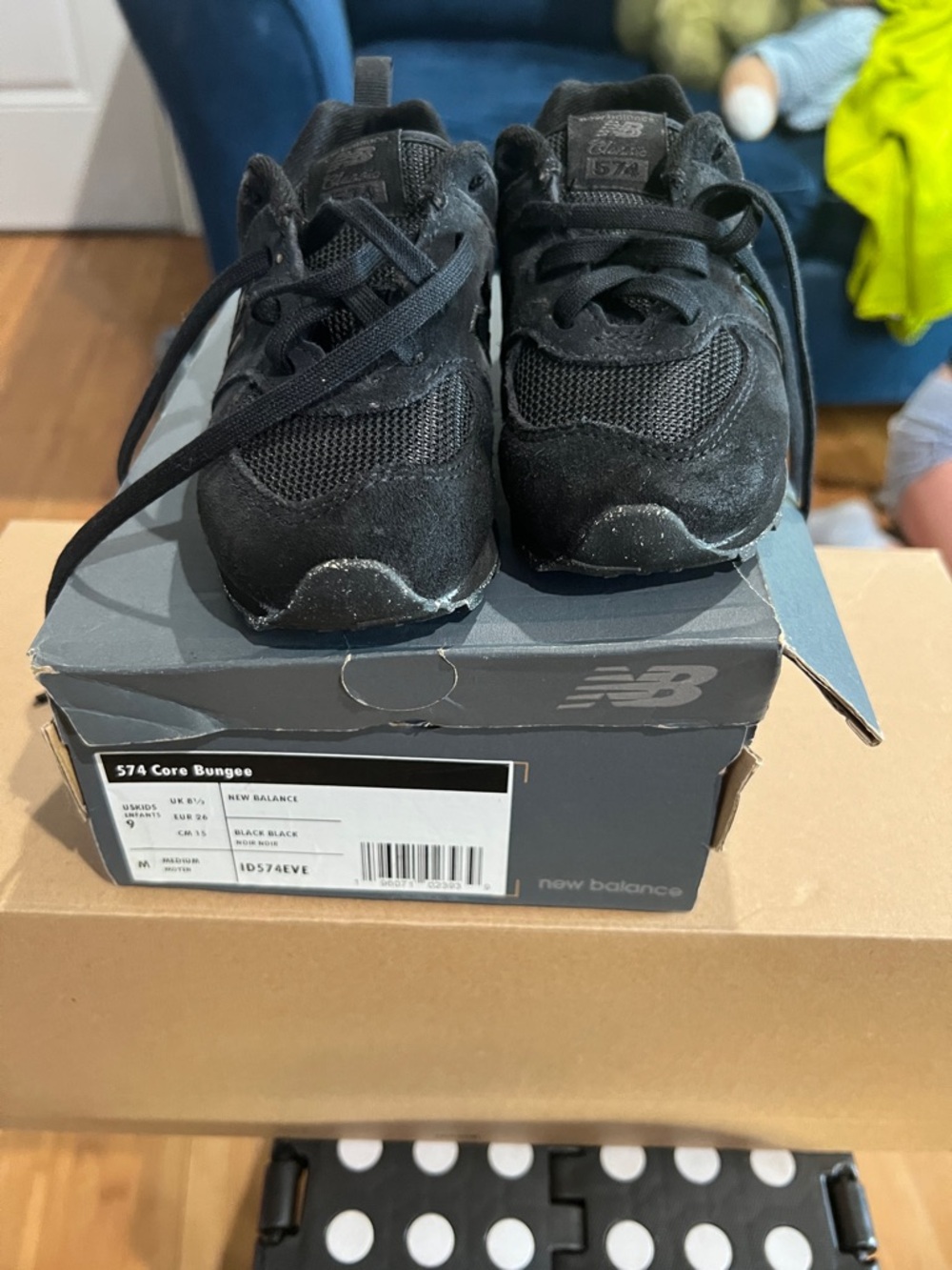 New Balance Kids Black 574 Core Sneakers